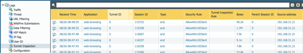 トンネル検査ログ
