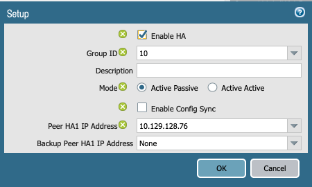 The Peer HA1 IP address need to be replaced