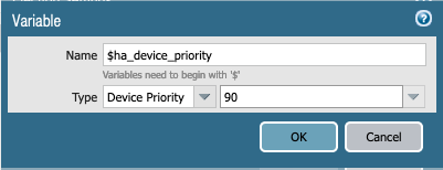 Prioridad del dispositivo mediante una variable