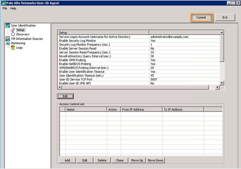 Benutzer-Id Agent config