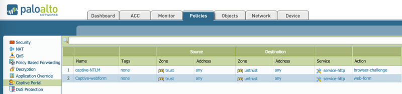 Captive Portal Politik