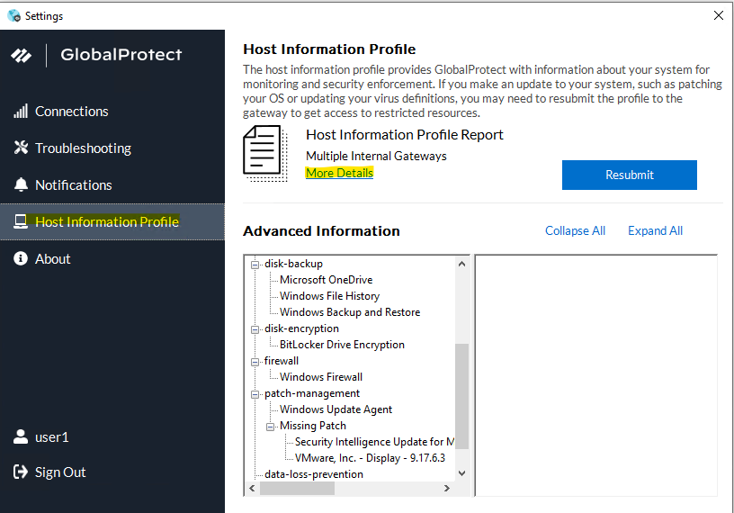 host information profile screenshot