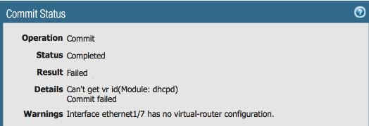 Commit failure message
