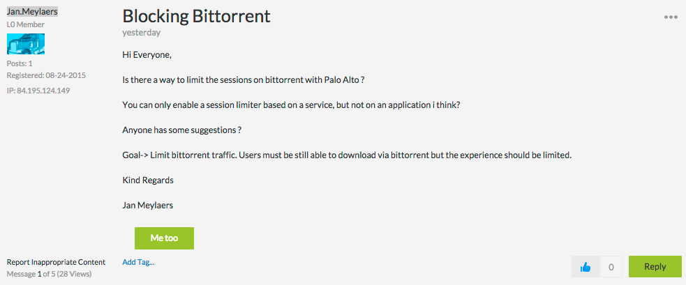 Sperrung von BitTorrent