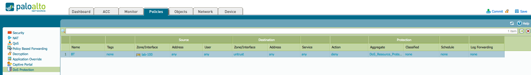Políticas de protección de dos