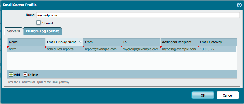 e-Mail Server Profile