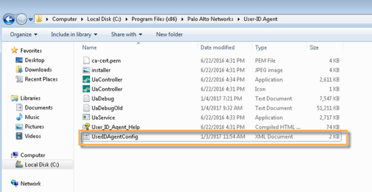 User ID agent config Screen. png