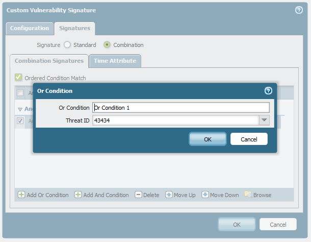 Règle combinée-onglet signature