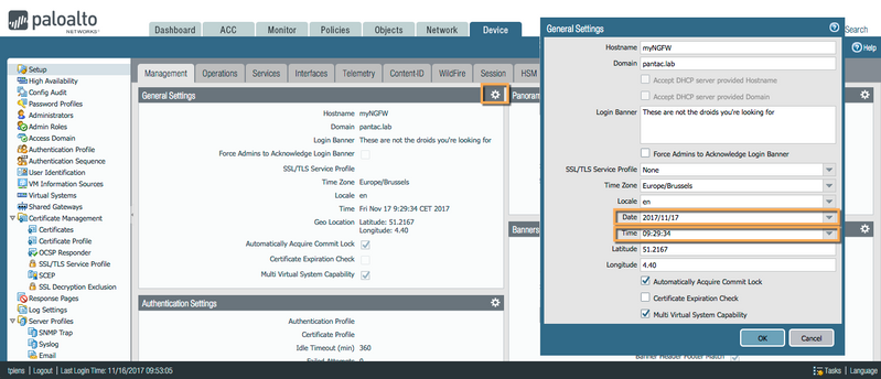 時刻と日付を変更します。