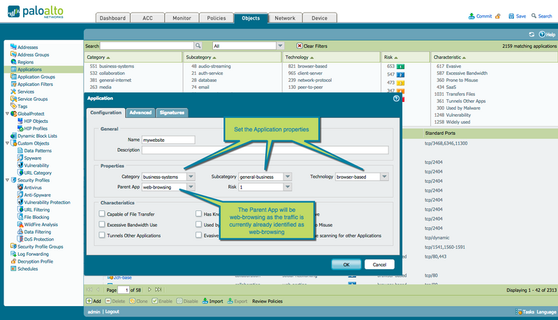 aplicación personalizada