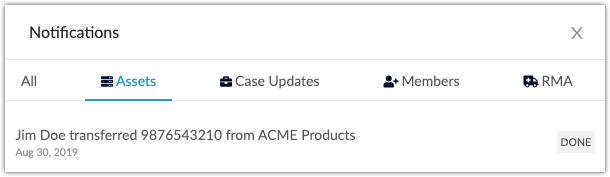 Medidas adoptadas en una notificación