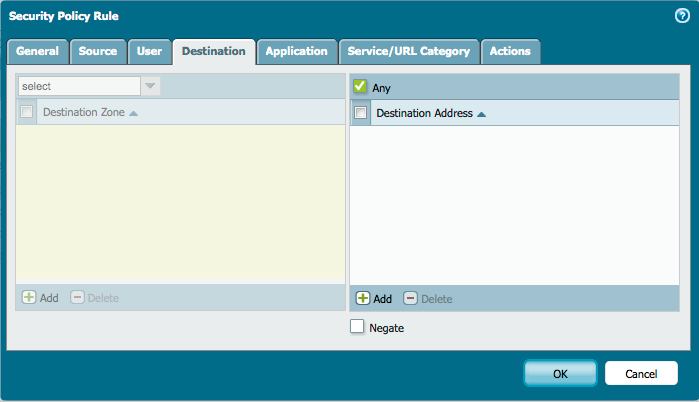 intrazone security policy