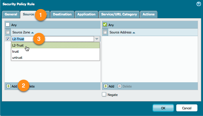 intrazone security policy