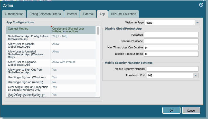 GP Pestaña Aplicación del Agente del Portal