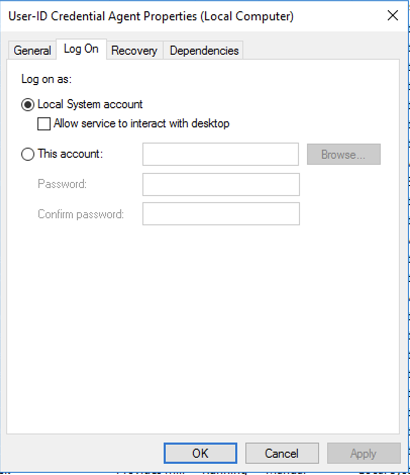 Local properties. Вкладка вход в систему. Audio Endpoint. Allow service to interact with desktop Windows 10. Service Locator.