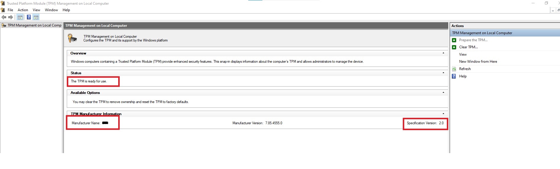 TPM.msc コンソール