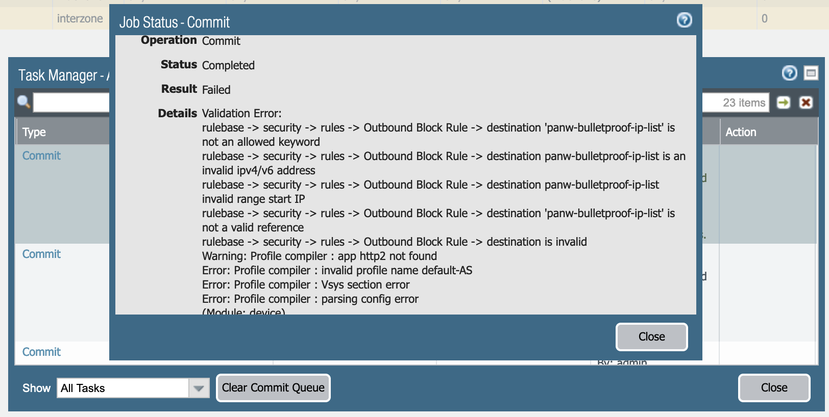Commit Validation Errors panw-bulletproof-ip-list