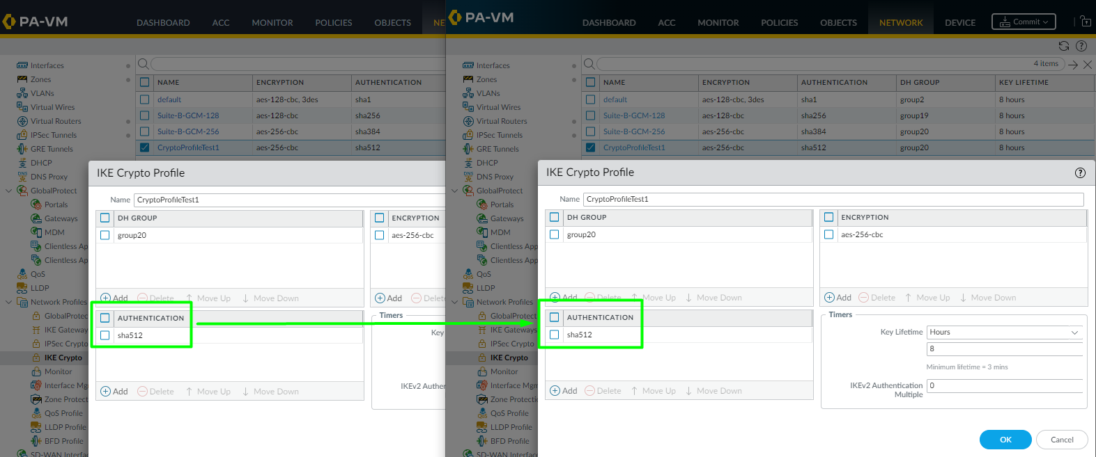 Comparaison GUI pour l’appariement Phase 1 de l’authentification