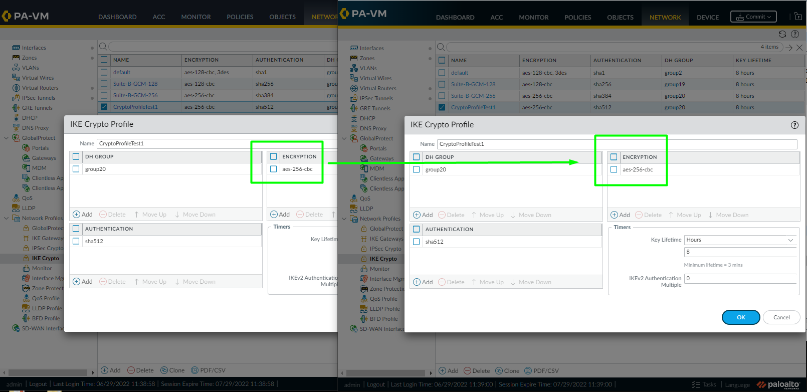 Capture d’écran de l’interface graphique Matching Encryption Phase 1