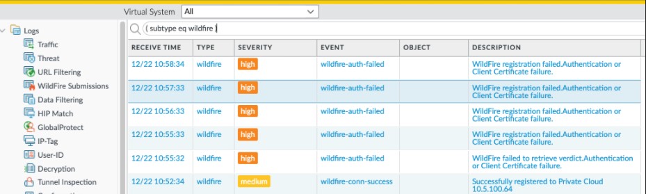 Wildfire 错误信息