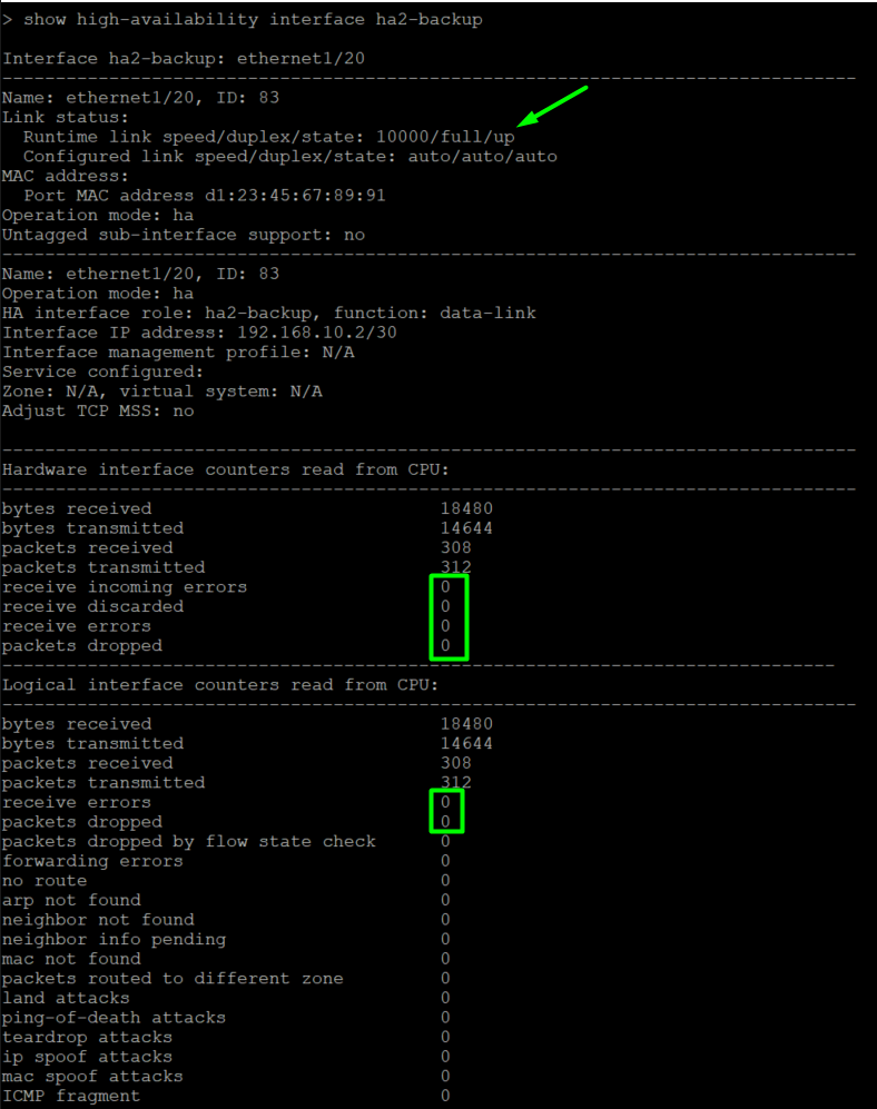 HA2-バックアップ正常 CLI