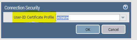 capture d’écran montrant la configuration du profil du certificat User-Id