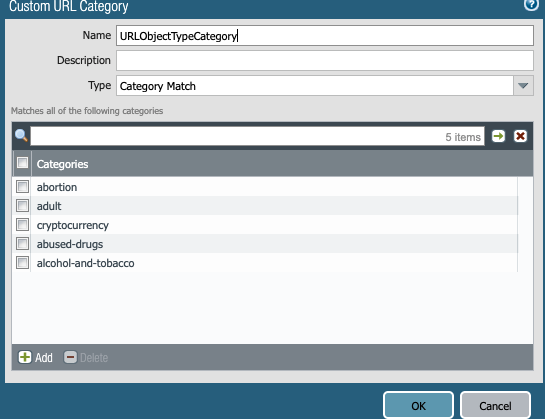 URL object with type category