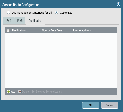 Servicerouten nach Ziel