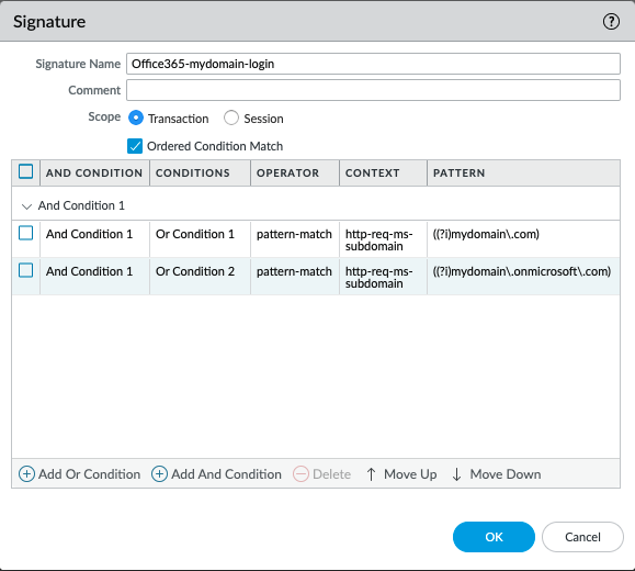 example of case-insensitive pattern in panos 10.0