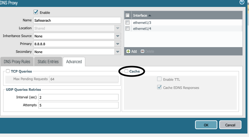 Wenn Cache nicht für Proxy-Objekt aktiviert ist DNS