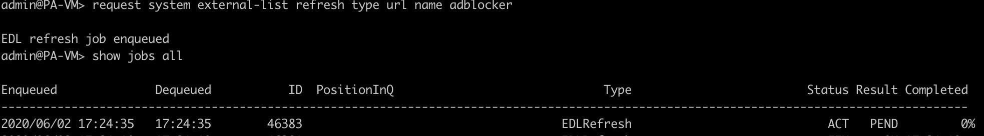 EDL ジョブの更新