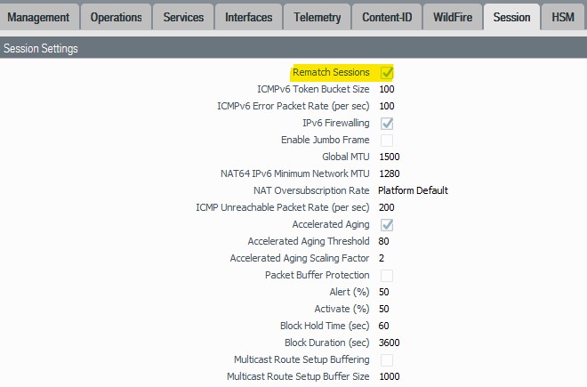 Paramètres de session