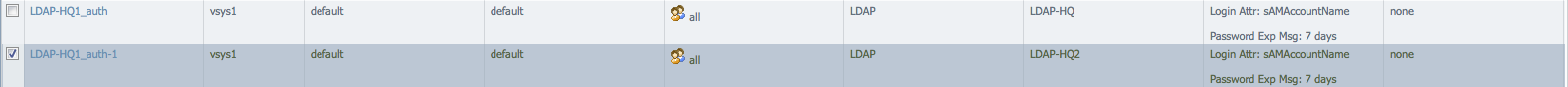 Cree perfiles de autenticación para ambos LDAP perfiles, bajo perfil de autenticación de > del dispositivo.