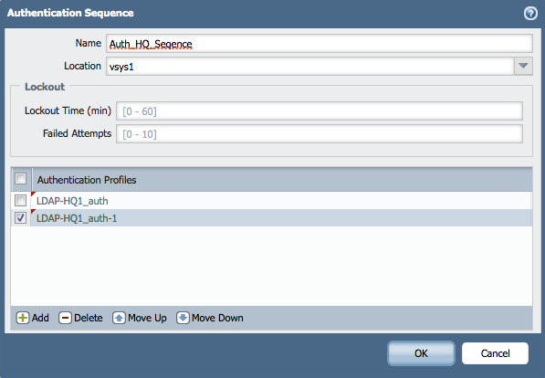 Cette configuration est configurée sous Device > authentication sequence: