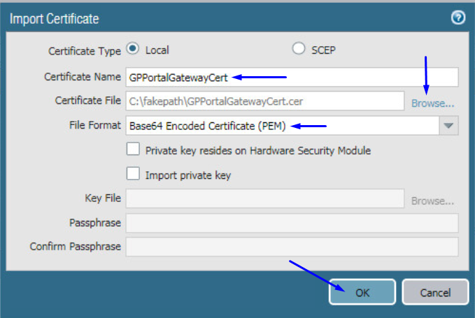 panorama 証明書のインポート