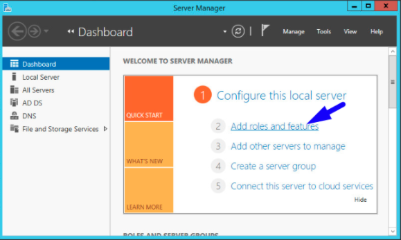Hinzufügen von Rollen und Features