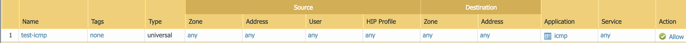 configuración de reglas de seguridad test-icmp