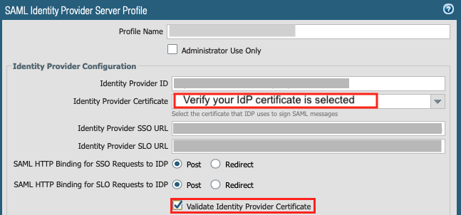 一旦 CA- 已颁发的证书已配置到您的 IdP 上，您必须在 IDP 内部 PAN-OS 和 Panorama 。