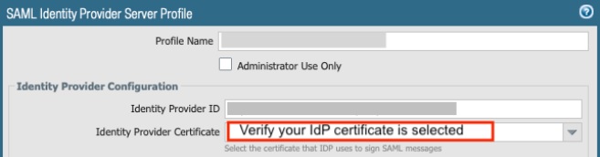 Image du SAML profil du serveur IdP