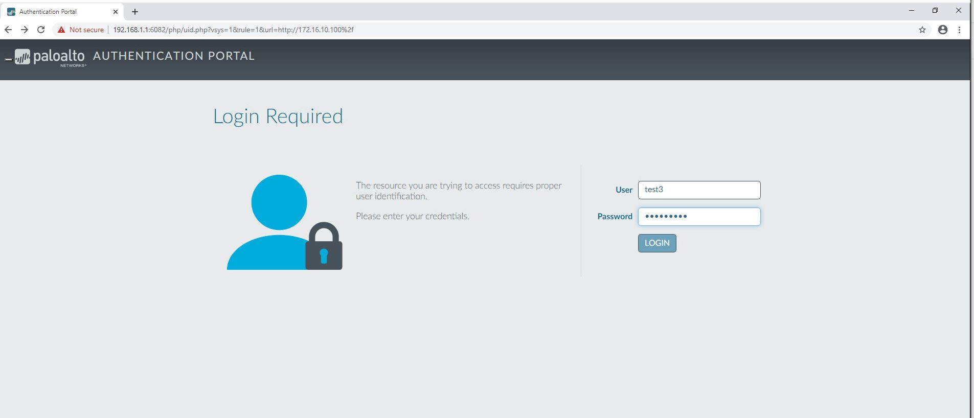 此图显示具有首次身份验证的登录测试
