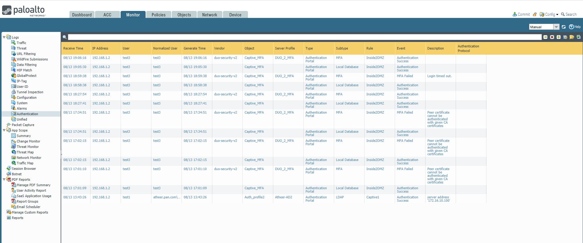 此图像显示监视器身份验证