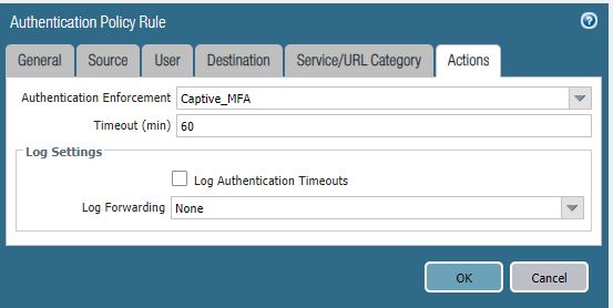 Dieses Bild zeigt die Policy Authentifizierungskonfiguration