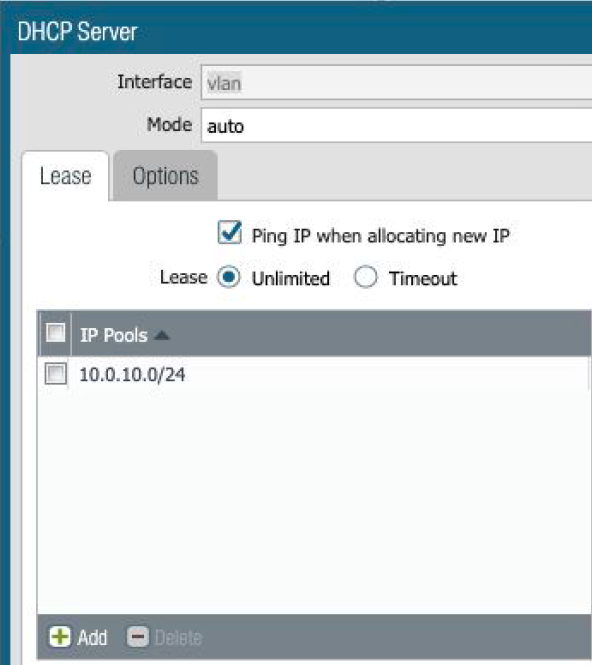 Pool « Ajouter » IP qui fonctionne au sein de votre réseau