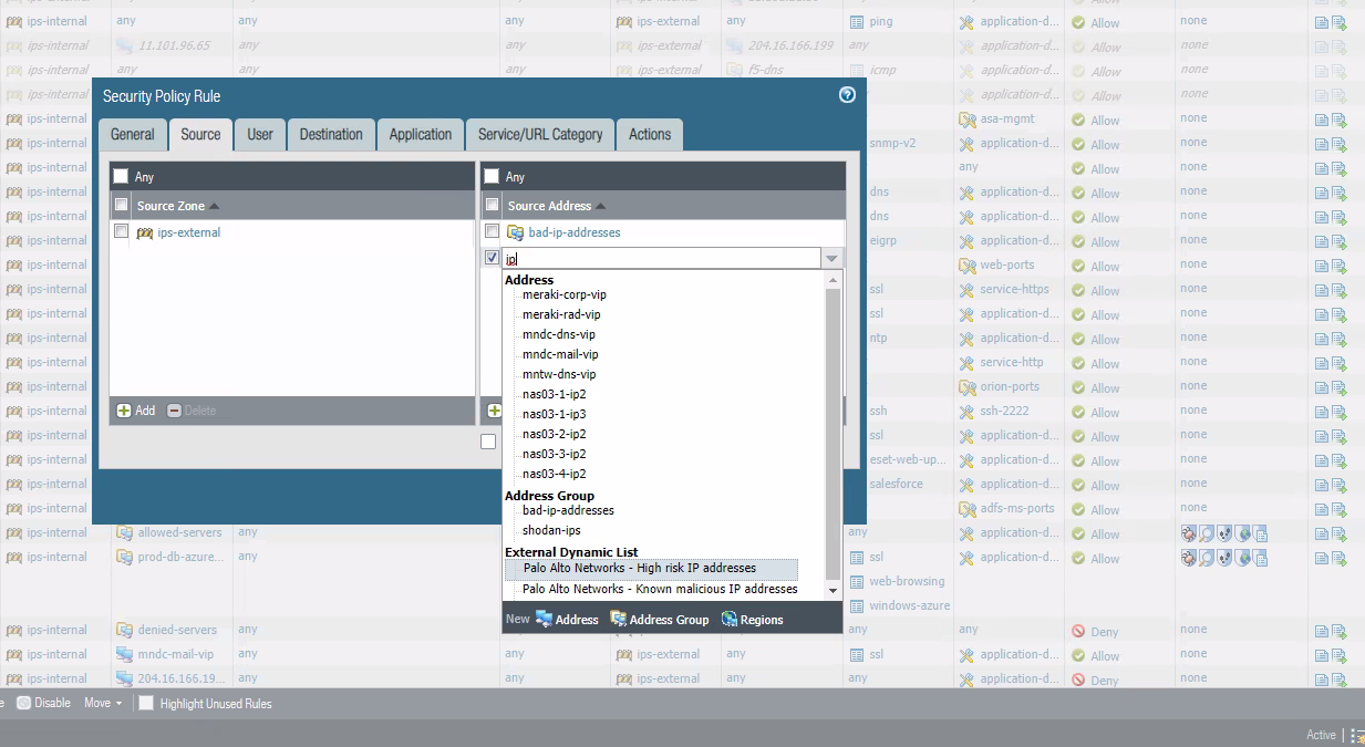 lista de software abierto en PAN-OS