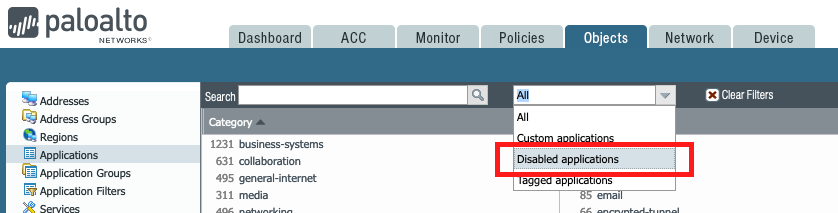 To display the disabled applications