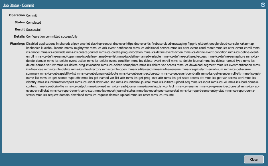一部のアプリケーションは無効になっています