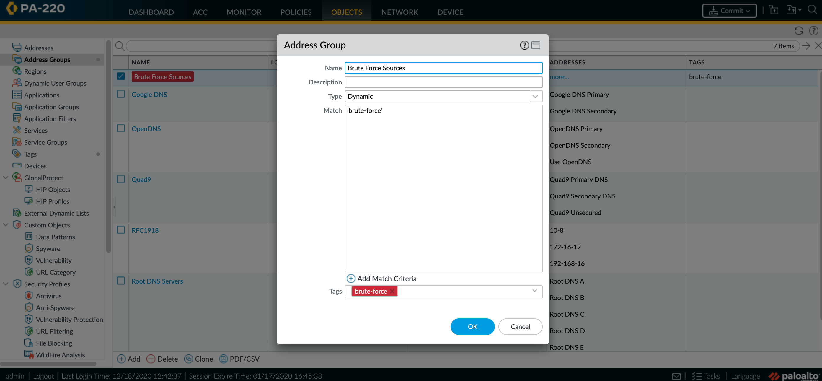 Create Dynamic Address Group