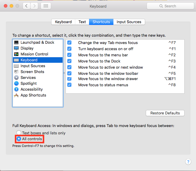 high-sierra/mojave settings window