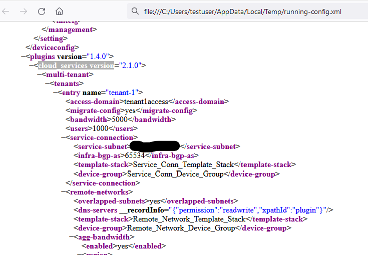 Prisma Access Backup File