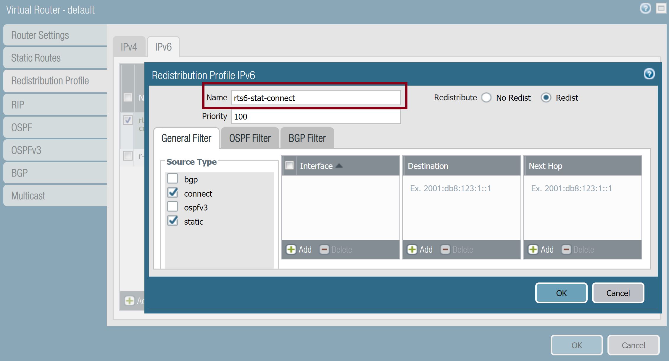 Umverteilungsprofil - IPv6